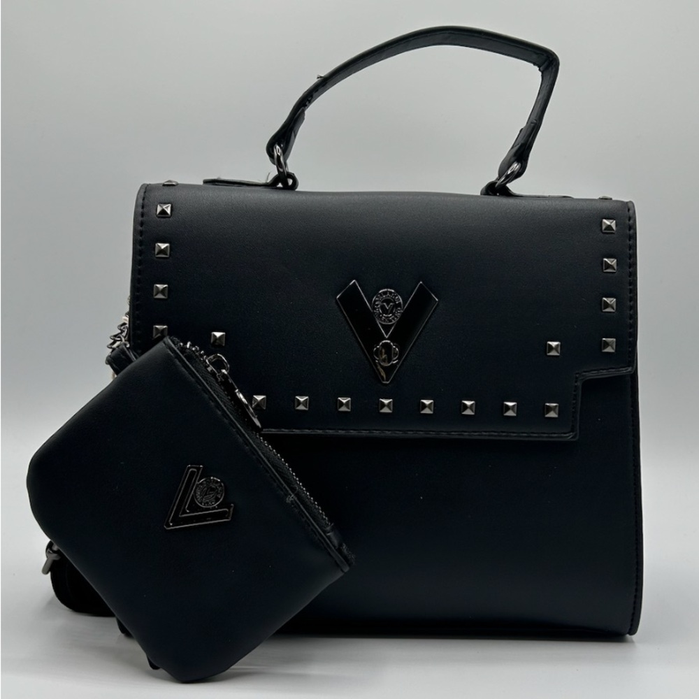 Black Studded Handbag Set
